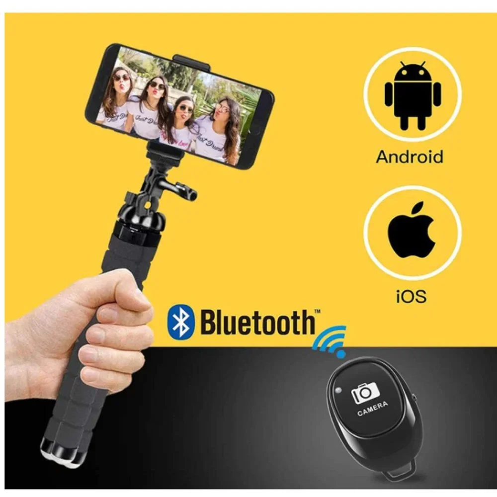 SKYBD Phone Tripod, Portable and Flexible Tripod with Wireless Remote and Clip,